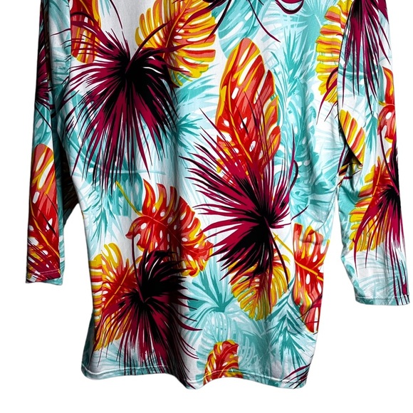 Toni Morgan Women’s Sz XL 3/4 Sleeve Floral Tropical Print Top - Picture 3 of 5